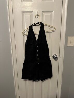 Universal Thread Black Sleeveless Denim Romper